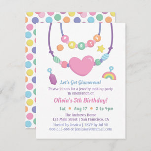 Girls Beads und Schmuck machen Party Einladungen