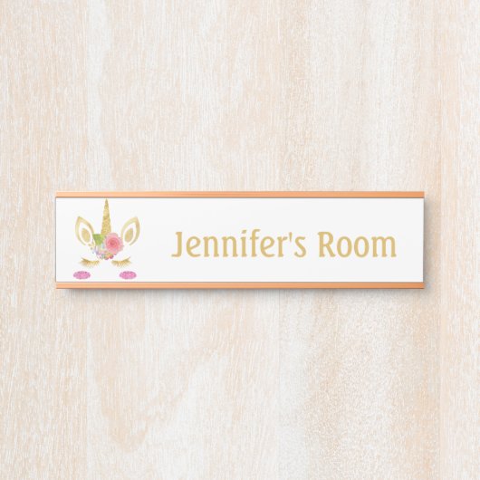 Girls Bedroom Girls' Unicorn Dosenschild Türschild (Vorderseite )