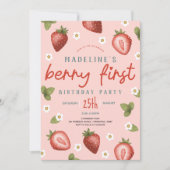 Girls Berry Erste Sommer Kinder Erstgeburt Einladung (Vorderseite)