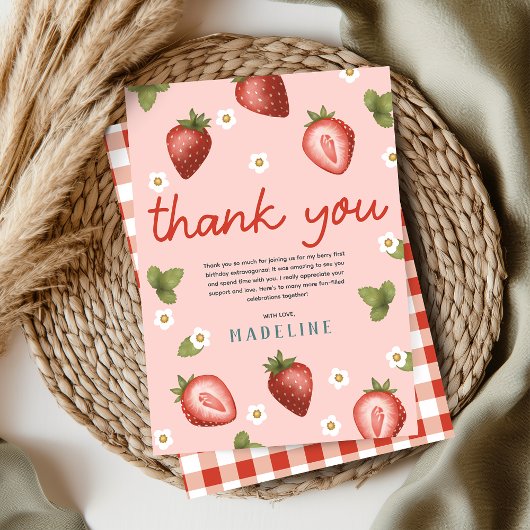 Girls Berry First Kids 1. Geburtstag Dankeskarte