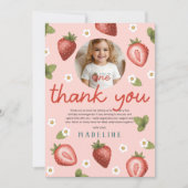 Girls Berry First Kids 1. Geburtstag Foto Dankeskarte (Vorderseite)