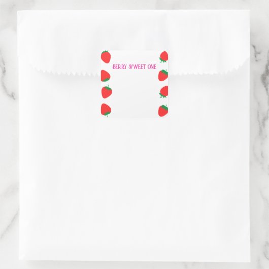 Girl's Berry Sweet One Square Sticker (Tasche)