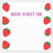 Girl's Berry Sweet One Square Sticker (Vorderseite)