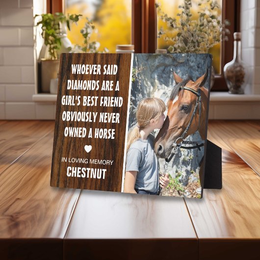 Girls bester Freund | Rustic Horse Foto Memorial Fotoplatte