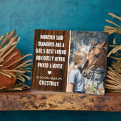 Girls bester Freund | Rustic Horse Foto Memorial Fotoplatte (Seite)