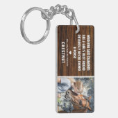 Girls bester Freund | Rustic Horse Foto Memorial Schlüsselanhänger (Vorderseite links)