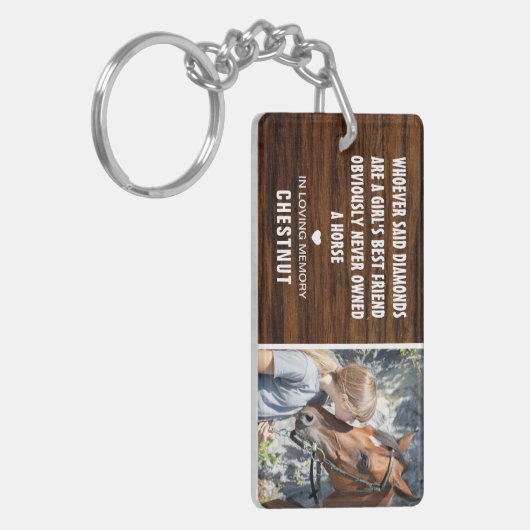 Girls bester Freund | Rustic Horse Foto Memorial Schlüsselanhänger (Vorderseite links)