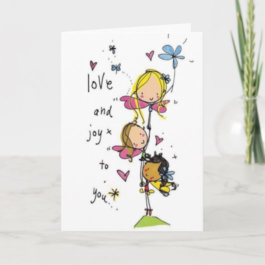 Girls Birthday Card - Feen Karte (Vorderseite)
