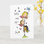 Girls Birthday Card - Feen Karte (Gelbe Blume)