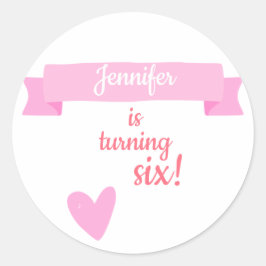 Girl's Birthday Celebration Runder Aufkleber