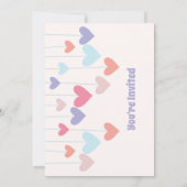 Girl's Birthday Party Herzballons Niedlich einlade Save The Date (Rückseite)