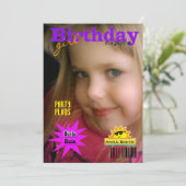 Girl's Birthday Party Magazine Einladung (Stehend Vorderseite)