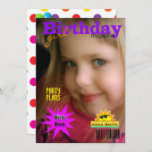 Girl's Birthday Party Magazine Einladung (Vorne/Hinten)
