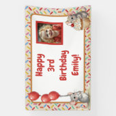 Girl's Birthday Party | Mouse & Cupcake Photo Banner (Vertikal)