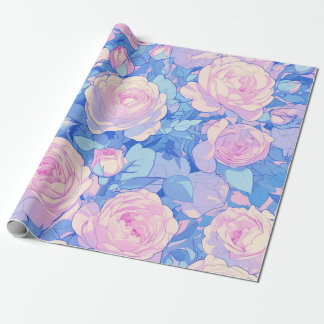 Girl's Birthday Pastel Lofi Floral Wrapping Paper Geschenkpapier