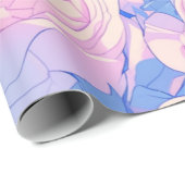 Girl's Birthday Pastel Lofi Floral Wrapping Paper Geschenkpapier (Rolleneckpunkt)