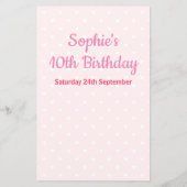 Girls Birthday Tea Party A-Z (Rückseite)