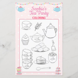 Girls Birthday Tee Party Coloring Page