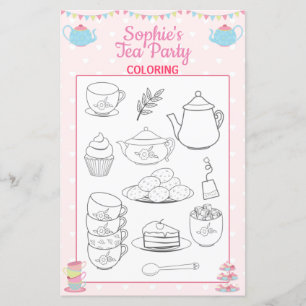 Girls Birthday Tee Party Coloring Page