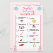 Girls Birthday Tee Party Scavenger Hunt (Vorne/Hinten)