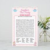 Girls Birthday Tee Party Word Search (Stehend Vorderseite)
