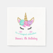 Girl's Birthday Unicorn Thema Serviette (Vorderseite)