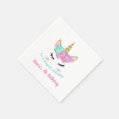Girl's Birthday Unicorn Thema Serviette (Ecke)