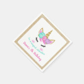 Girl's Birthday Unicorn Thema Serviette (Ecke)