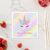 Girl's Birthday Unicorn Thema Serviette (Beispiel)