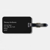 "Girls Bite Back" Funny Simple Black + White Gepäckanhänger (Rückseite horizontal)