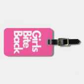 "Girls Bite Back" Pink Funny Gepäckanhänger (Vorderseite horizontal)