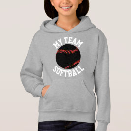 Girls Black & White Fastpech Softball Sweatshirt