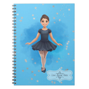 Girl's Blue Ballet Tänzerin Notizblock