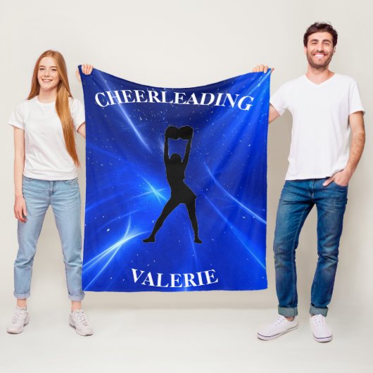 Girls Blue Cheerleader Blanket mit ihrem Namen! Fleecedecke (Beispiel)