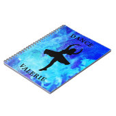 Girls Blue Galaxy Dance Notebook mit Namen Notizblock (Linke Seite)