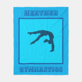 Girls Blue Gymnastics Handspring Fleece Blanket (Vorderseite)