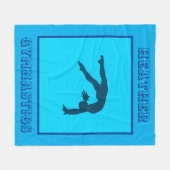 Girls Blue Gymnastics Handspring Fleece Blanket (Vorderseite (Horizontal))