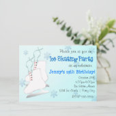 Girls Blue Ice Skaten Skate Snowflake Einladung (Stehend Vorderseite)