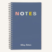 Girls Blue Mit Monogramm Full Name Notes Notizblock (Vorderseite)