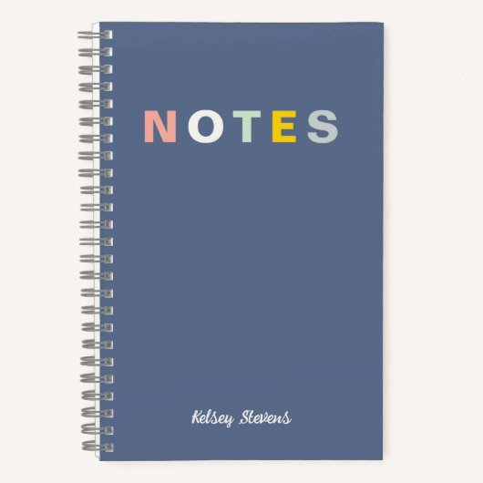 Girls Blue Mit Monogramm Full Name Notes Notizblock (Vorderseite)