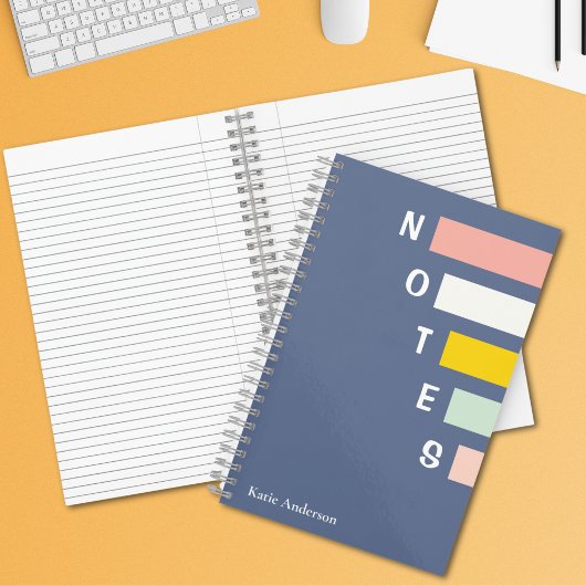 Girls Blue Mit Monogramm Full Name Notes Notizblock