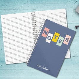 Girls Blue Mit Monogramm Full Name Notes Notizblock