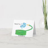 Girls Blue Pool Party House Danke Karte (Rückseite)