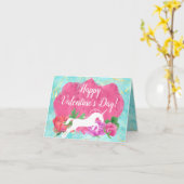 Girls Blume Einhorn Valentinstag Karte (Gelbe Blume)