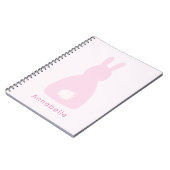 Girls Blush Pink Bunny Rabbit Notizblock (Linke Seite)