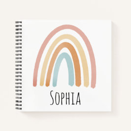 Girls Boho and Pink Rainbow Kids School Notizblock