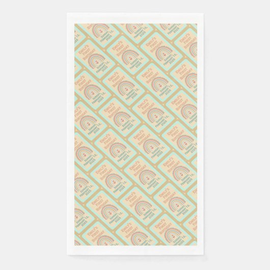 Girl's Boho Birthday Magic Pale Yellow Serviette (Vorderseite)