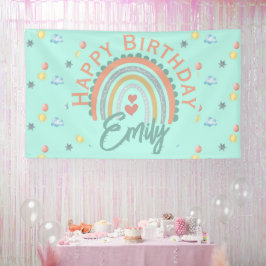 Girl's Boho Rainbow Dreams Minzgrün Banner