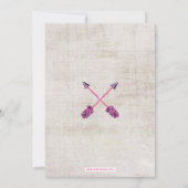 Girls Boho TeePee Baby Shower Einladungen (Rückseite)