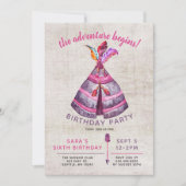 Girls Boho TeePee Einladungen zum Geburtstag (Vorderseite)